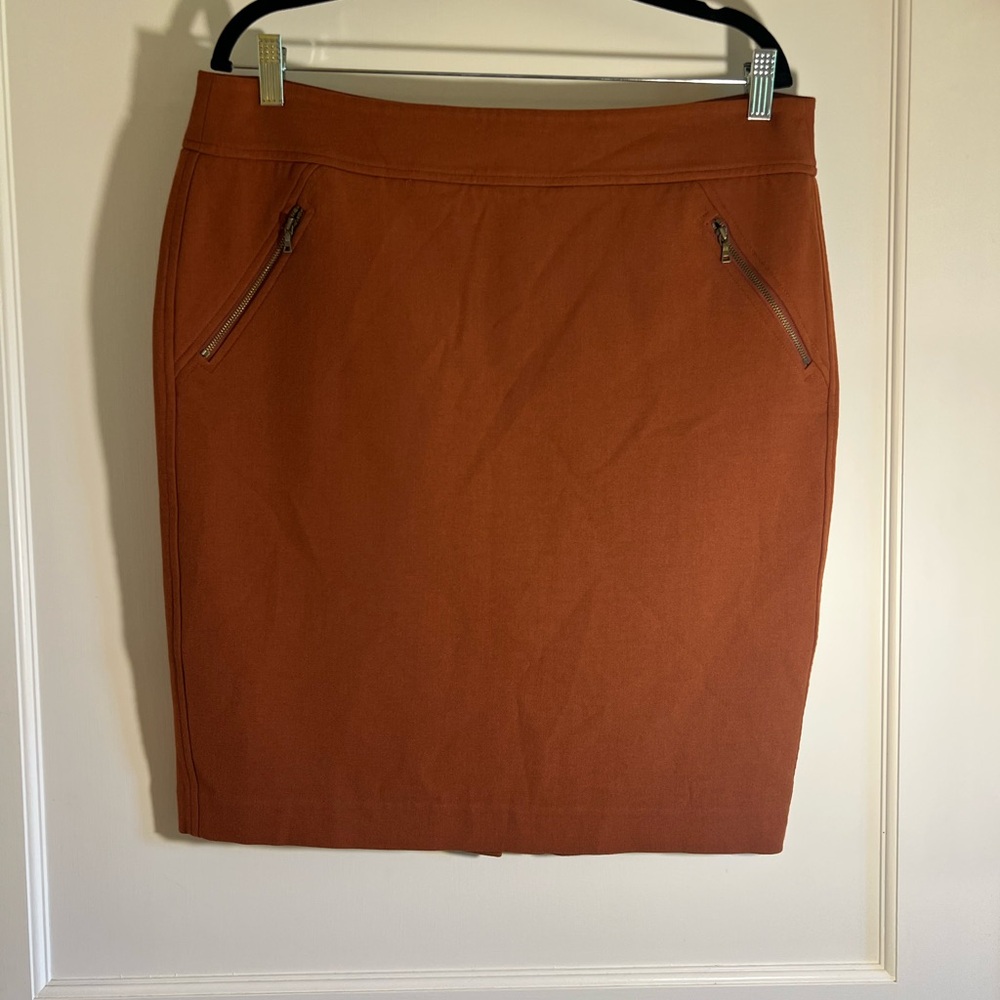 LOFT Rust Orange/Brown Pencil Skirt Perfect for Fall